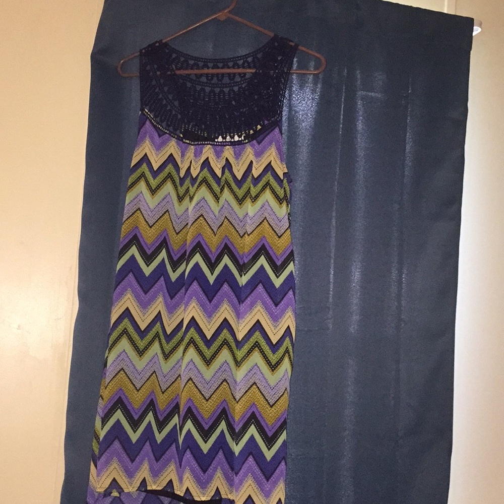 Purple and dark blue dress